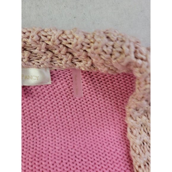 LoveShackFancy Grayson Pink Open Front Duster Cardigan Sweater M/L - $595 Boho - Picture 7 of 12